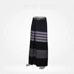 Boys Lungi-Black Grey Dobby